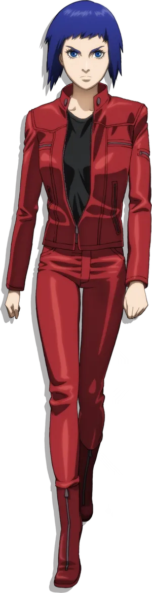 Anime Characterin Red Suit PNG Image