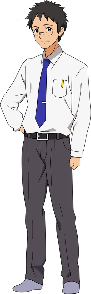 Anime Characterin School Uniform PNG Image