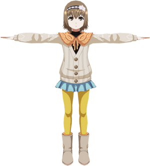Anime Characterin Winter Outfit PNG image with transparent background
