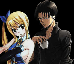 Anime Characters Crossover Leviand Blonde Girl PNG with transparent background