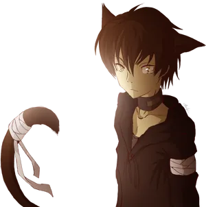 Anime Characterwith Cat Earsand Tail PNG Image