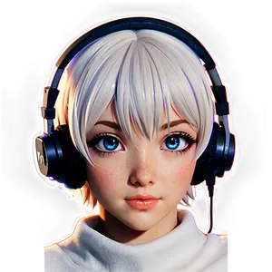 Anime Face With Headphones Png 5 PNG Image