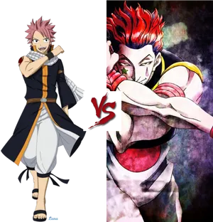 Anime Faceoff Natsuvs Hisoka PNG Image