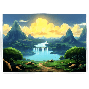 Anime Fantasy Landscape PNG 05032024 PNG image with transparent background