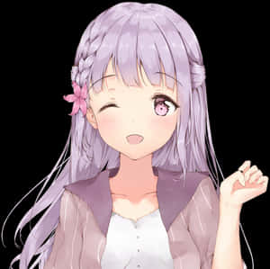 Anime Girls With One Eye Closed, HD Png Download PNG