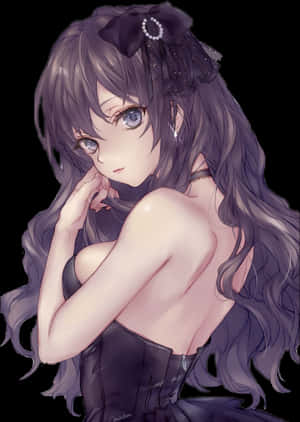 #anime #girl #brown Hair #sad #dress - Anime Girl Brown Hair Dress, HD Png Download PNG image with transparent background