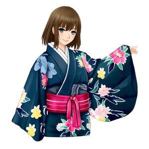 Anime Girl in Kimono PNG 48 PNG image with transparent background