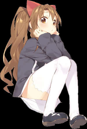 Anime Girl Sitting Png, Transparent Png PNG image with transparent background