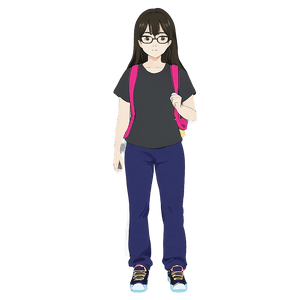Anime Girl with Glasses PNG gol PNG image with transparent background
