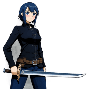 Anime Girl with Sword PNG hot PNG image with transparent background