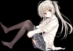Anime Girl With White Hair Png, Transparent Png PNG image with transparent background