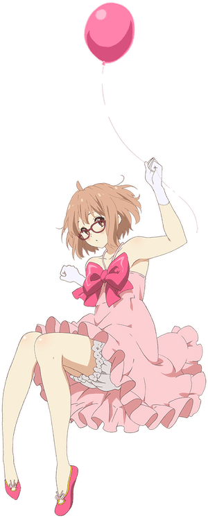 Anime Girlwith Balloon PNG image with transparent background