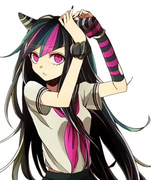 Anime Girlwith Horns PNG Image