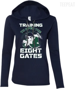 Anime Inspired Training Hoodie PNG Image