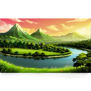 Anime Landscape Backgrounds Png Fom82 PNG Image