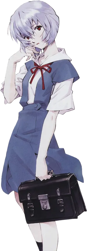 Anime Schoolgirl With Briefcase PNG Image