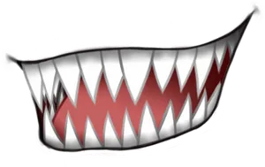 Anime_ Smile_with_ Sharp_ Teeth.jpg PNG Image