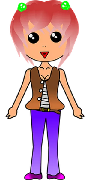 Anime Style Characterwith Pink Hair PNG Image