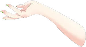 Anime Style Hand Illustration PNG Image