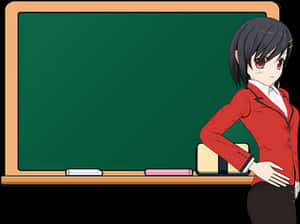 Anime Teacher In Classroom PNG image with transparent background
