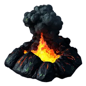 Anime Volcanic Fire Png 06252024 PNG Image