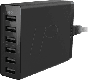 Anker Usb Charger Powerport 6, 30 W, Black Anker Ak-a2061311 - Anker Power Port, HD Png Download PNG image with transparent background
