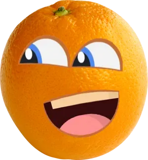 Annoyed Orange Character PNG Image