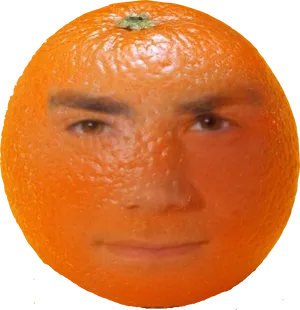 Annoyed Orange Human Face Hybrid PNG Image