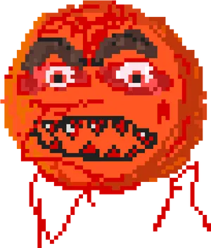 Annoyed Pixel Art Face PNG Image