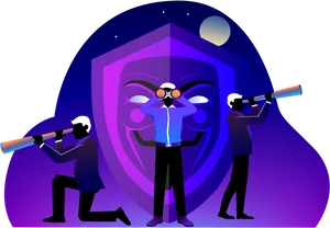 Anonymous Mask Observers PNG Image