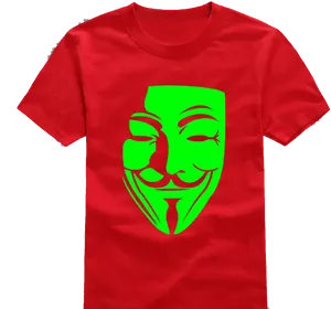 Anonymous Mask Red Tshirt Graphic PNG Image