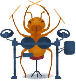 Stickers Ant Playing Drums - Ant Man And The Wasp Ant Playing Drums, HD Png Download PNG image with transparent background