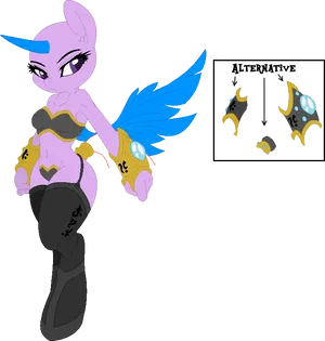 Anthro Pegasus M L P Basewith Accessories PNG Image