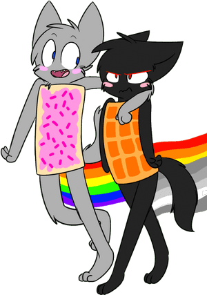 Transparent Waffle Clipart - Nyan Cat And Waffle Cat, HD Png Download PNG image with transparent background
