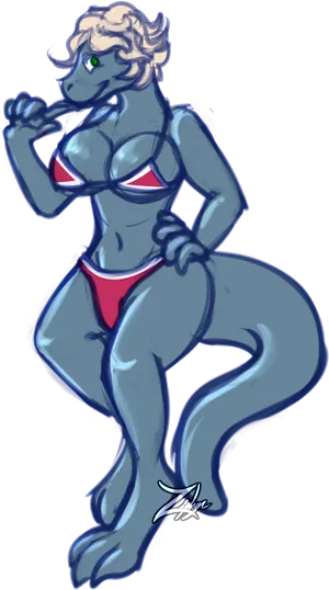 Anthropomorphic Characterin Swimwear PNG Image