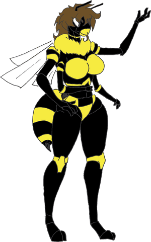 Anthropomorphic Wasp Character PNG