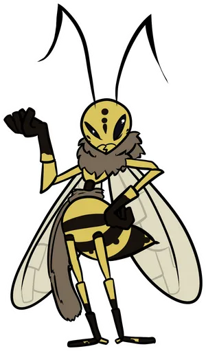 Anthropomorphic Wasp Warrior.png PNG Image