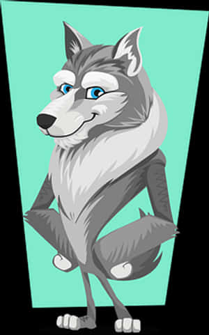 Anthropomorphic Wolf Cartoon PNG image with transparent background