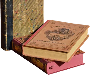 Antique_ Books_ Stacked PNG Image