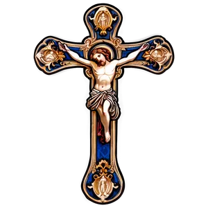 Antique Catholic Cross Illustration Png 06122024 PNG Image