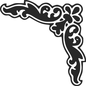 Antique Corner Scroll Design PNG Image