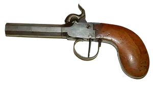 Antique Flintlock Pistol PNG Image