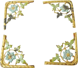 Antique Floral Corner Design Frame PNG Image