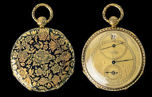 Antique Floral Pocket Watch PNG image with transparent background