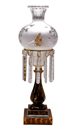 Antique Glass Oil Lamp PNG image with transparent background