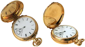 Antique Gold Pocket Watches PNG Image