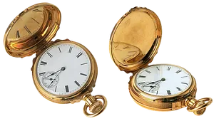 Antique Gold Pocket Watches PNG Image