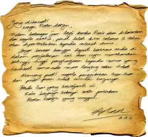 Antique Handwritten Letter PNG Image