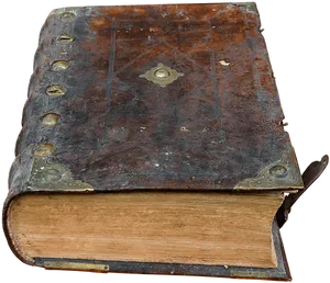 Antique Leather Bound Book PNG Image