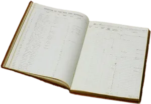 Antique Ledger Book Open PNG Image